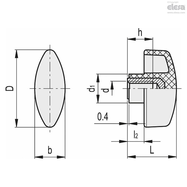 Brass Boss, Threaded Blind Hole, CTL.476/25 B-M5